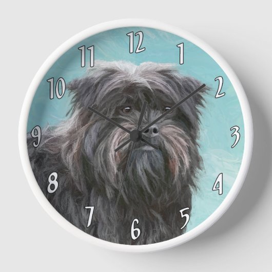 Affenpinscher Malerei - Niedliche Original Dog Art Uhr (Vorderseite)