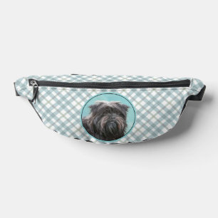 Affenpinscher Malerei Schwarz und Silberhundin Art Bauchtasche
