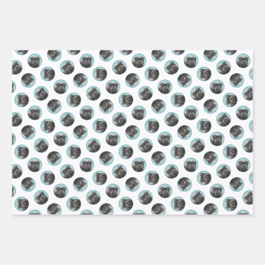 Affenpinscher Malerei Schwarz und Silberhundin Art Geschenkpapier Set (Vorderseite 2)