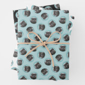 Affenpinscher Malerei Schwarz und Silberhundin Art Geschenkpapier Set (Beispiel)