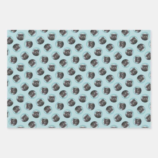 Affenpinscher Malerei Schwarz und Silberhundin Art Geschenkpapier Set (Vorderseite)