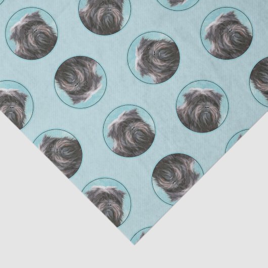 Affenpinscher Malerei Schwarz und Silberhundin Art Seidenpapier (Ausschnitt)