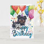 Affenpinscher mit Balloons Geburtstag Karte (Gelbe Blume)