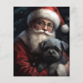 Affenpinscher mit dem Weihnachtsmann Weihnachten Flyer (Hinten)