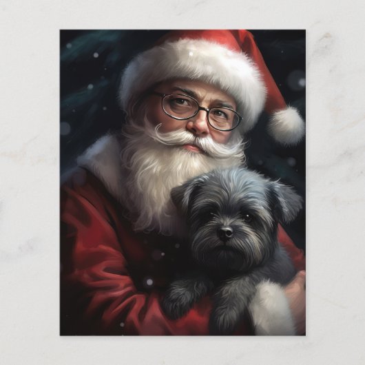 Affenpinscher mit dem Weihnachtsmann Weihnachten Flyer (Vorne)