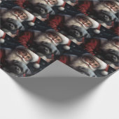 Affenpinscher mit dem Weihnachtsmann Weihnachten Geschenkpapier (Ecke)