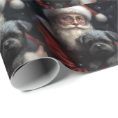 Affenpinscher mit dem Weihnachtsmann Weihnachten Geschenkpapier (Rolleneckpunkt)