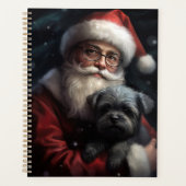 Affenpinscher mit dem Weihnachtsmann Weihnachten Planer (Vorderseite)
