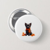 Affenpinscher mit Herbst-Blättern Button (Vorne & Hinten)