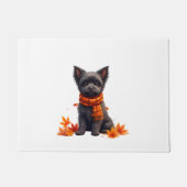 Affenpinscher mit Herbst-Blättern Fußmatte (Vorderseite)