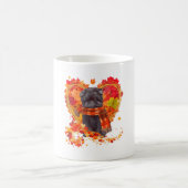 Affenpinscher mit Herbst-Blättern Kaffeetasse (Mittel)