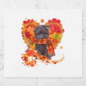 Affenpinscher mit Herbst-Blättern Schaumweinetikett (Einzelnes Label)