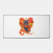 Affenpinscher mit Herbst-Blättern Schreibtischunterlage (Vorderseite)