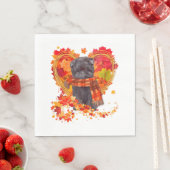 Affenpinscher mit Herbst-Blättern Serviette (Beispiel)