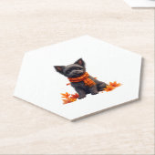 Affenpinscher mit Herbst-Blättern Untersetzer (angewinkelt)