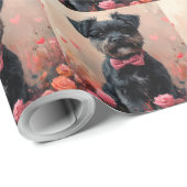 Affenpinscher mit Rose - Valentinstag Geschenkpapier (Rolleneckpunkt)