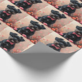 Affenpinscher mit Rose - Valentinstag Geschenkpapier (Ecke)
