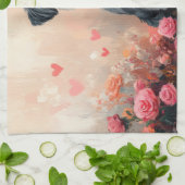 Affenpinscher mit Rose - Valentinstag Geschirrtuch (Gefaltet)