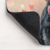 Affenpinscher mit Rose - Valentinstag Mousepad (Ecke)