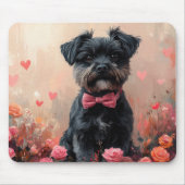 Affenpinscher mit Rose - Valentinstag Mousepad (Vorne)