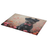 Affenpinscher mit Rose - Valentinstag Schneidebrett (Ecke)