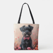 Affenpinscher mit Rose - Valentinstag Tasche (Rückseite)