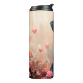 Affenpinscher mit Rose - Valentinstag Thermosbecher (Nach links gedreht)