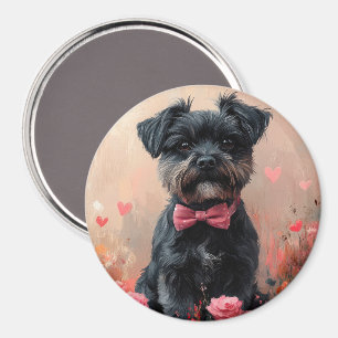 Affenpinscher mit Rosen - Valentinstag Magnet