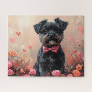 Affenpinscher mit Rosen - Valentinstag Puzzle