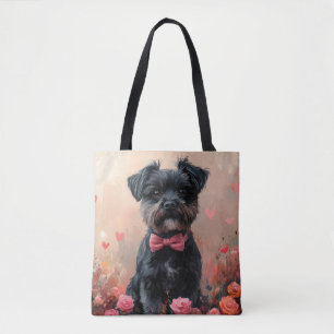 Affenpinscher mit Rosen - Valentinstag Tasche
