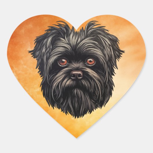 Affenpinscher Monkey Dog Affens Terrier Herz-Aufkleber (Vorderseite)