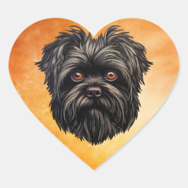 Affenpinscher Monkey Dog Affens Terrier Herz-Aufkleber