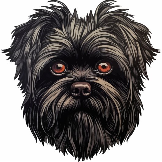 Affenpinscher Monkey Dog Affens Terrier Magnet Fotoskulptur Magnet (Vorne)