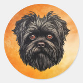 Affenpinscher Monkey Dog Affens Terrier Runder Aufkleber (Vorderseite)