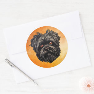 Affenpinscher Monkey Dog Affens Terrier Runder Aufkleber