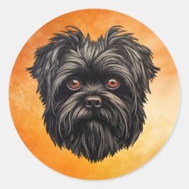 Affenpinscher Monkey Dog Affens Terrier Runder Aufkleber