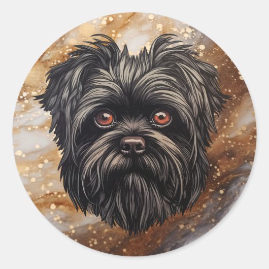 Affenpinscher Monkey Dog Affens Terrier Runder Aufkleber (Vorderseite)