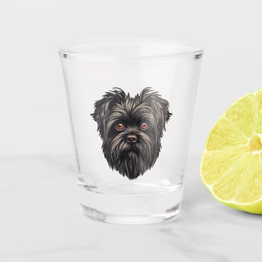 Affenpinscher Monkey Dog Affens Terrier Schnapsglas (Vorderseite)