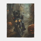 Affenpinscher Motorrad Halloween Beängstigend Fleecedecke (Vorderseite)