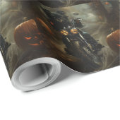 Affenpinscher Motorrad Halloween Beängstigend Geschenkpapier (Rolleneckpunkt)