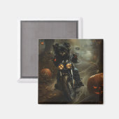 Affenpinscher Motorrad Halloween Beängstigend Magnet (Vorderseite/Rückseite)