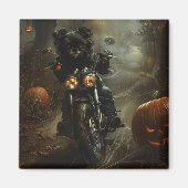 Affenpinscher Motorrad Halloween Beängstigend Magnet (Vorne)