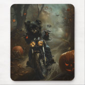 Affenpinscher Motorrad Halloween Beängstigend Mousepad (Vorne)