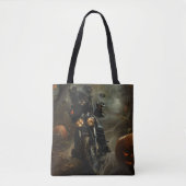 Affenpinscher Motorrad Halloween Beängstigend Tasche (Vorderseite)