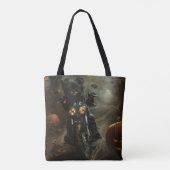 Affenpinscher Motorrad Halloween Beängstigend Tasche (Rückseite)