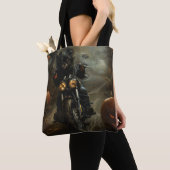 Affenpinscher Motorrad Halloween Beängstigend Tasche (Von Nahem)