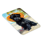 Affenpinscher on Beach, Sommergeschenk für Hundefr Magnet (Rechte Seite)