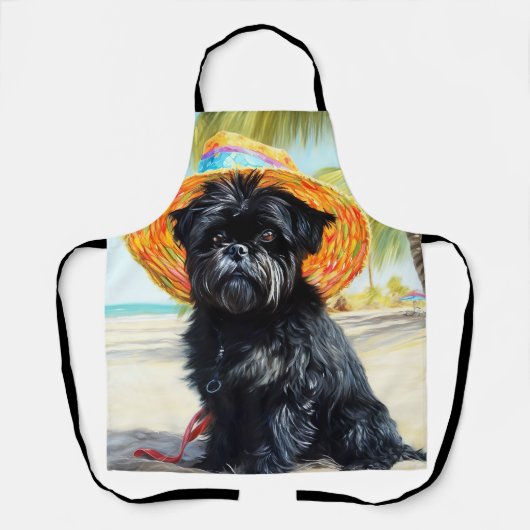 Affenpinscher on Beach, Sommergeschenk für Hundefr Schürze (Vorderseite)
