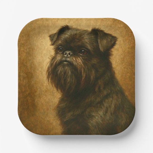 Affenpinscher Pappteller (Vorderseite)