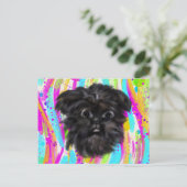 Affenpinscher Postkarte (Stehend Vorderseite)